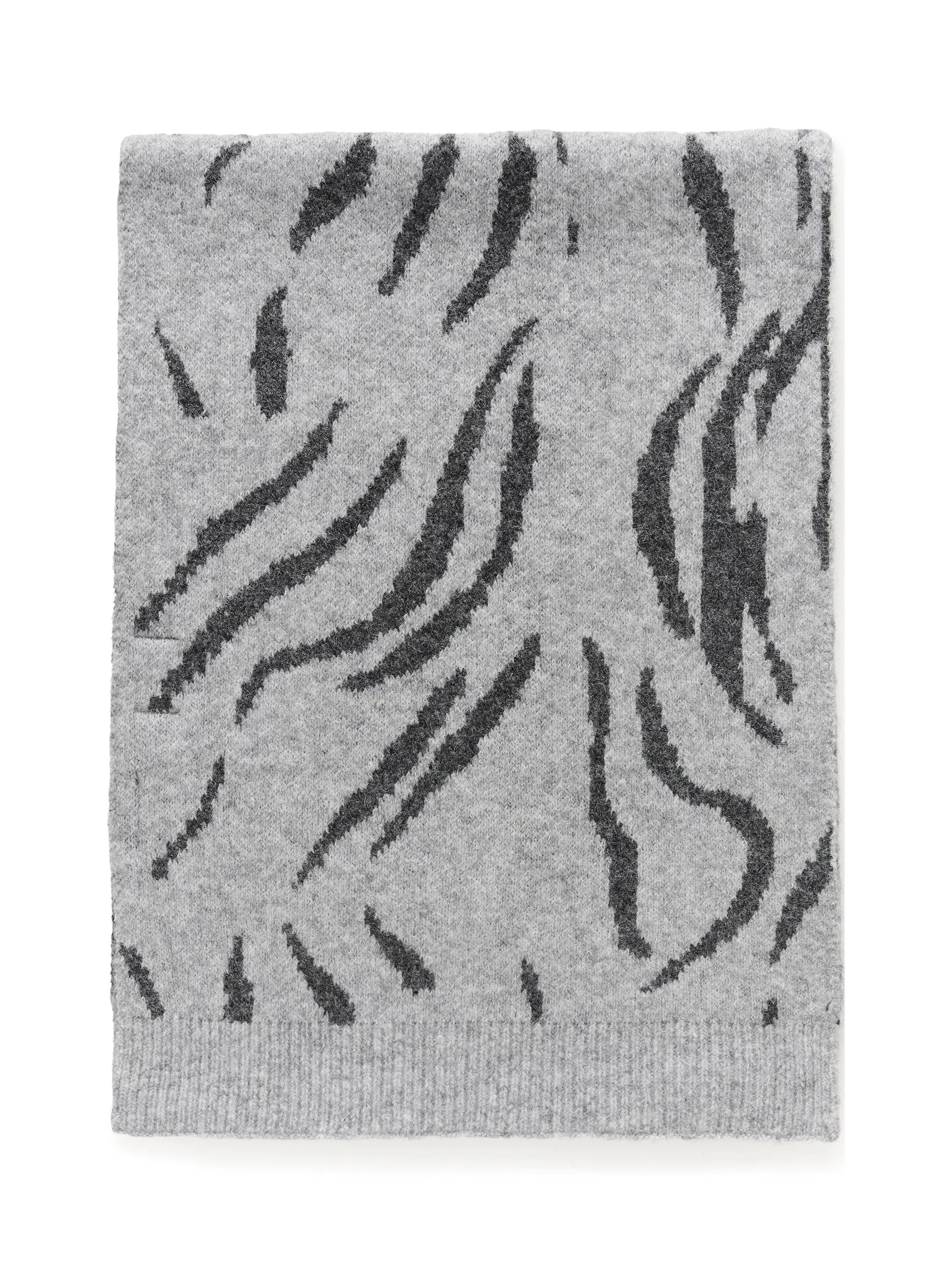 KAFFE stripe scarf grey black 33x180cm, UK version