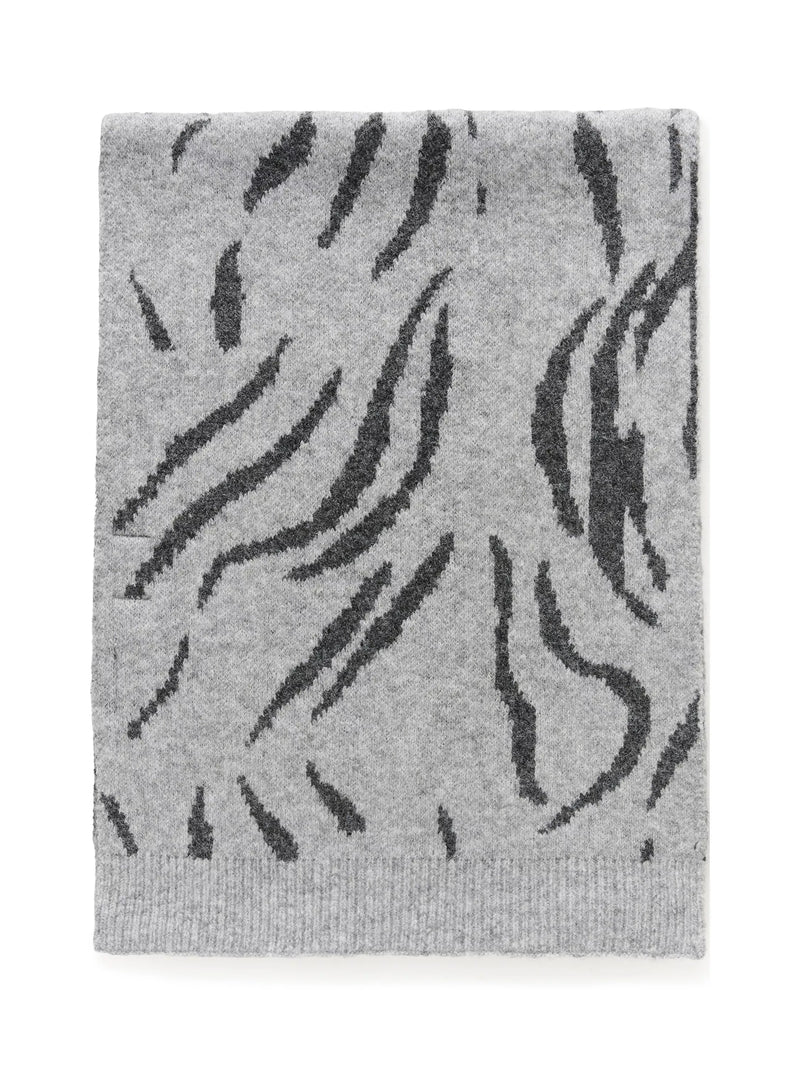 KAFFE stripe scarf grey black 33x180cm, UK version