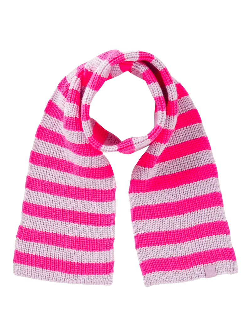 Benetton Kids' Two Tone Striped Knit Scarf, Violet, 3-4 years