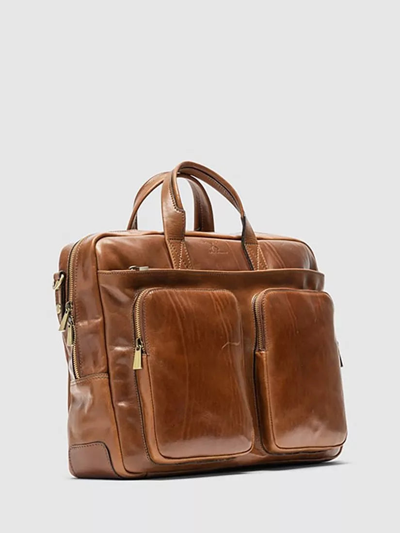 Rodd & Gunn Cambridge leather briefcase cognac - British product