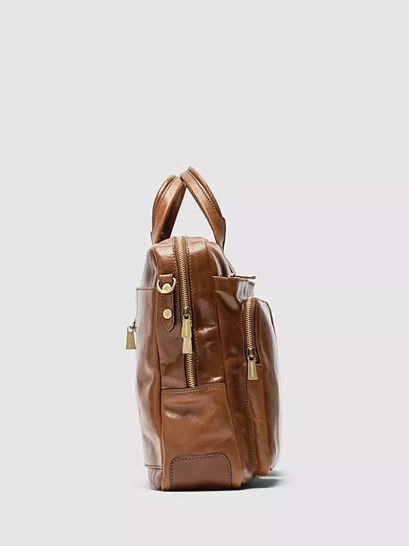 Rodd & Gunn Cambridge leather briefcase cognac - British product