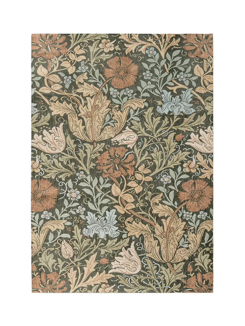 Morris & Co. Compton Trellis floral rug green (British brand)