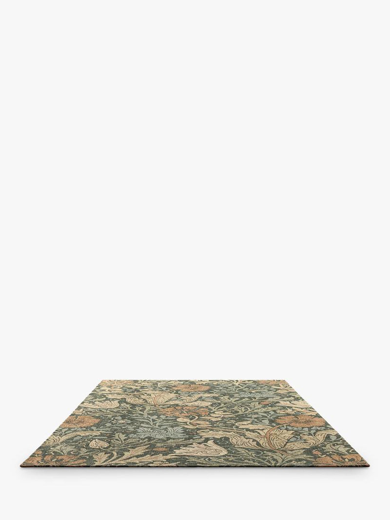 Morris & Co. Compton Trellis floral rug green (British brand)