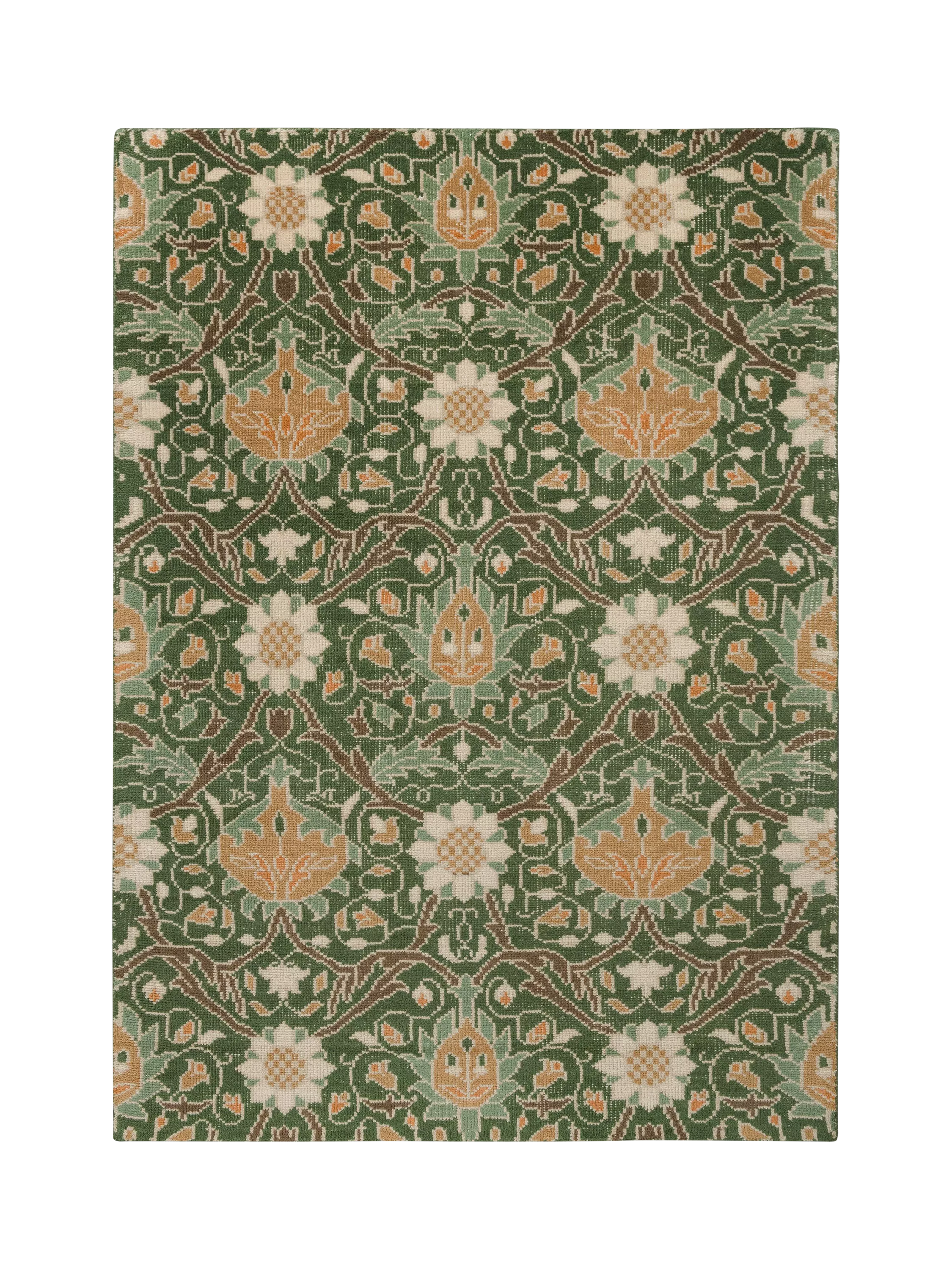 Morris & Co. Montreal pure wool rug green - British product