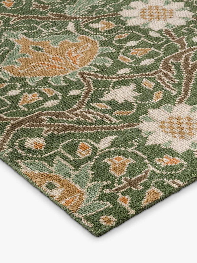 Morris & Co. Montreal pure wool rug green - British product