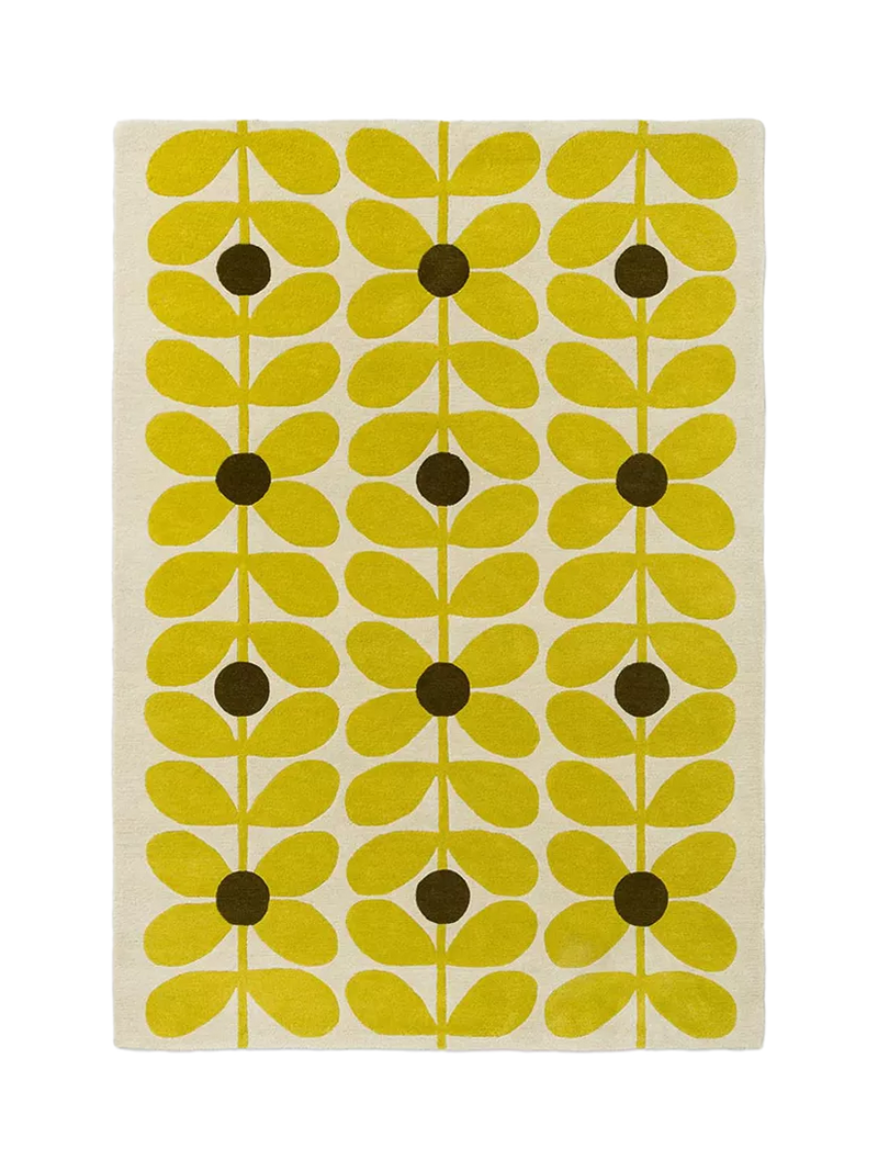 Orla Kiely yellow wool rug 180x120 cm, UK version