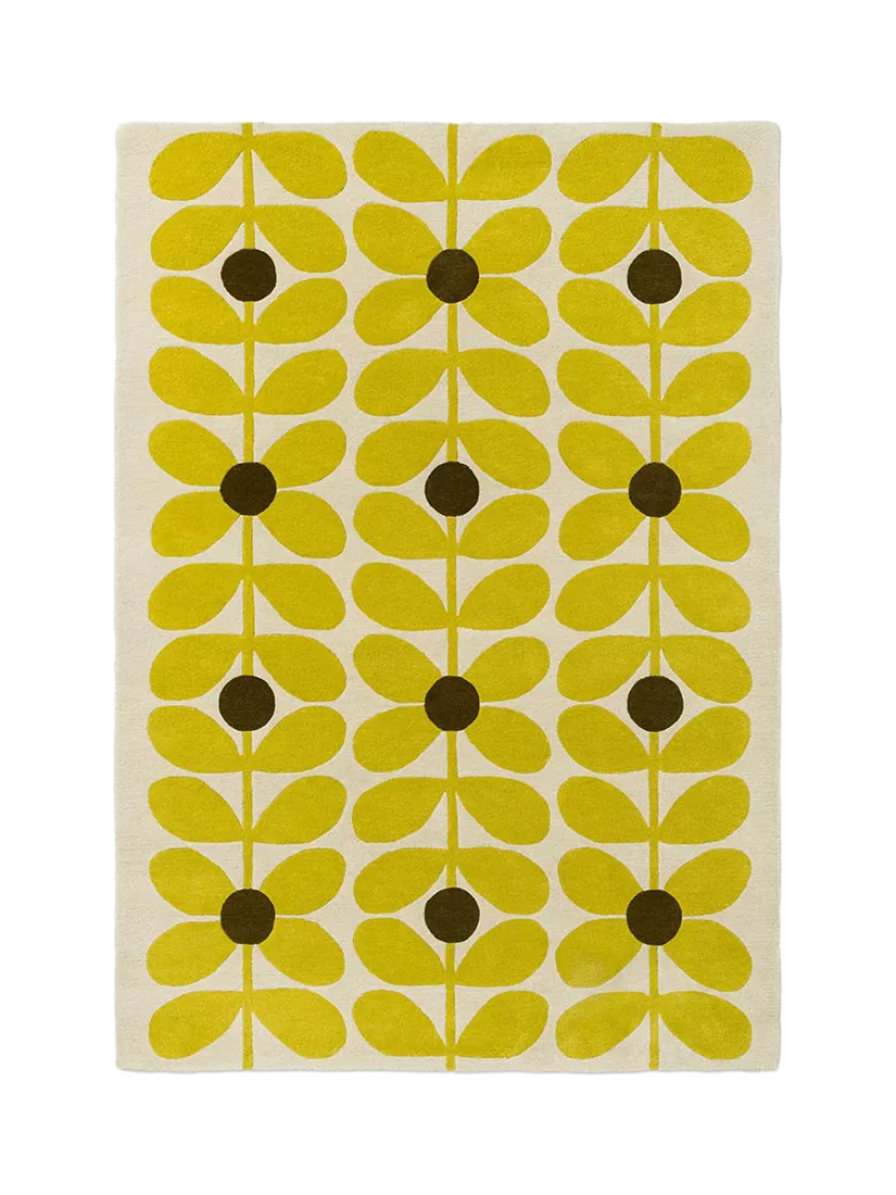 Orla Kiely yellow wool rug 180x120 cm, UK version