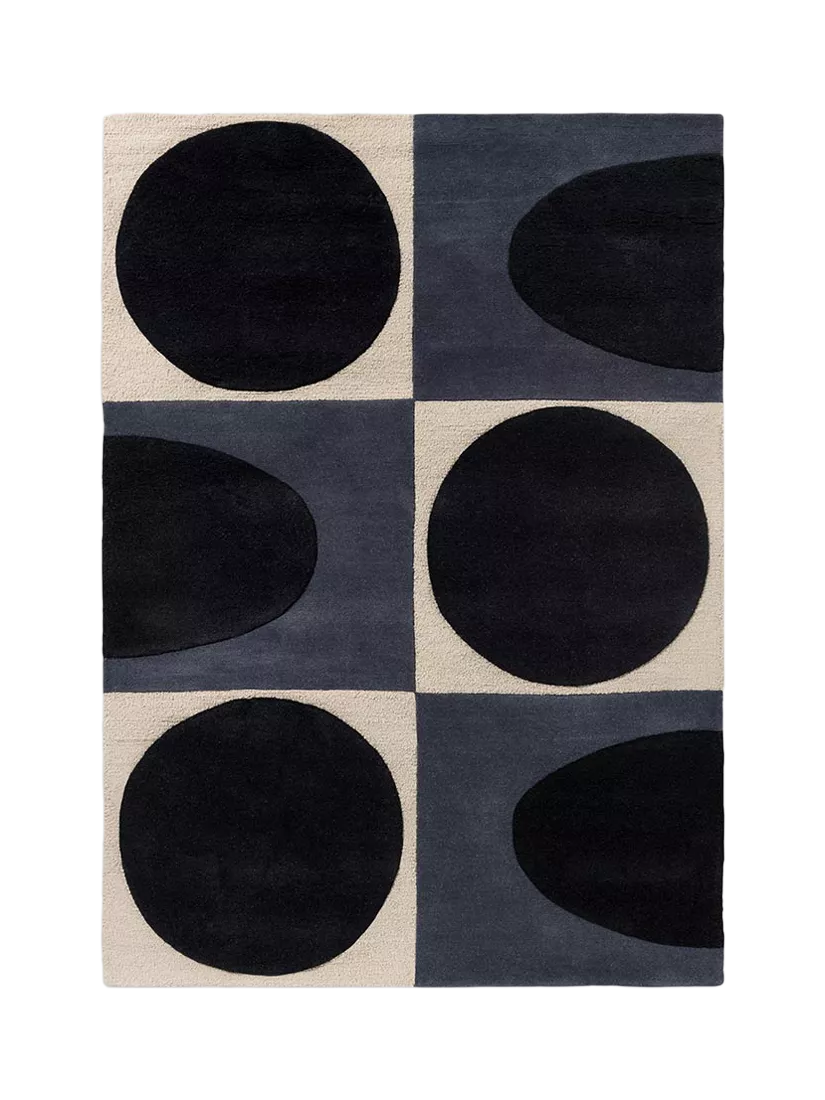 Orla Kiely geometric spot wool rug 180x120cm, imported from the UK