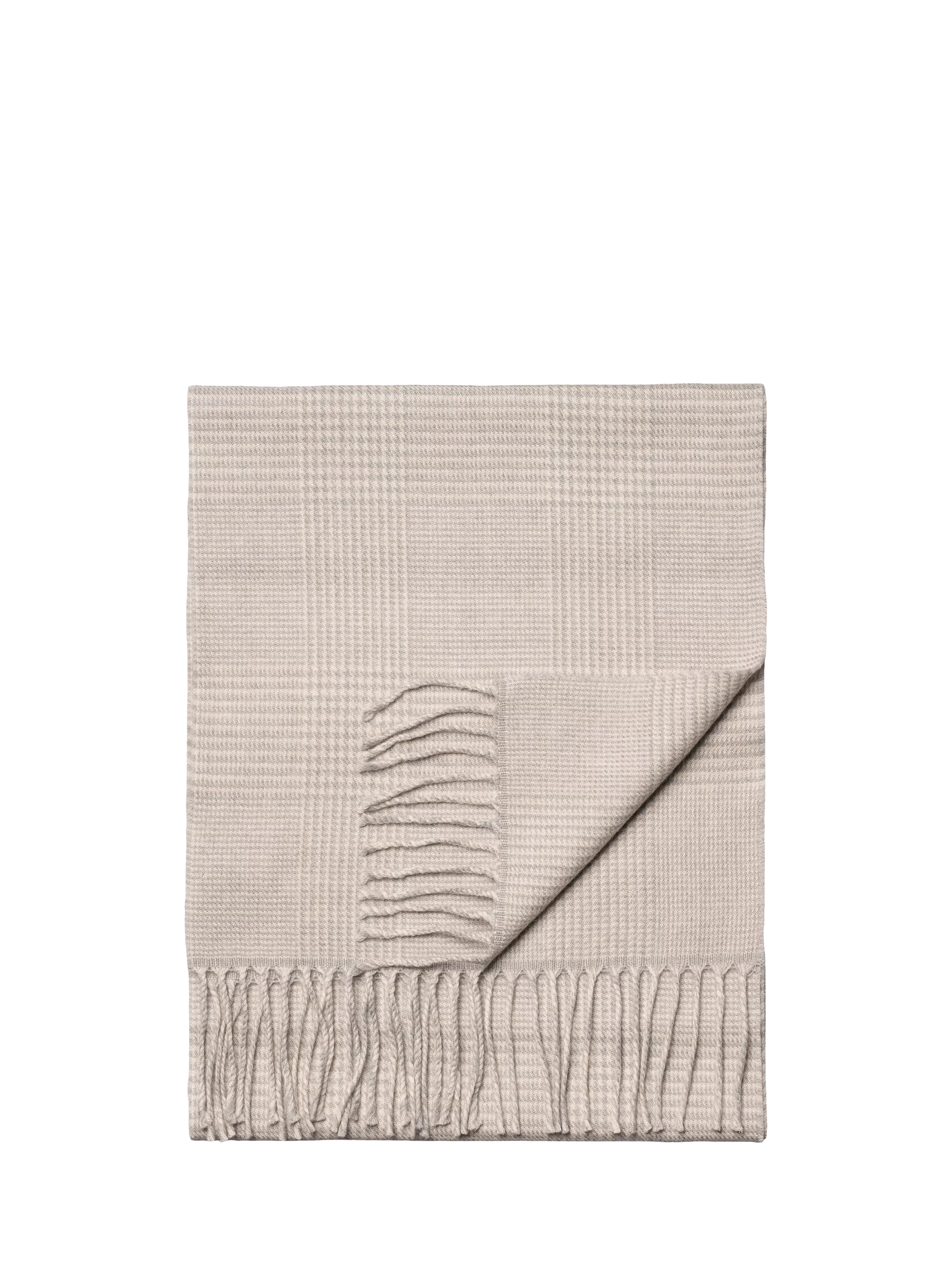 Eton merino wool check scarf light grey - British product