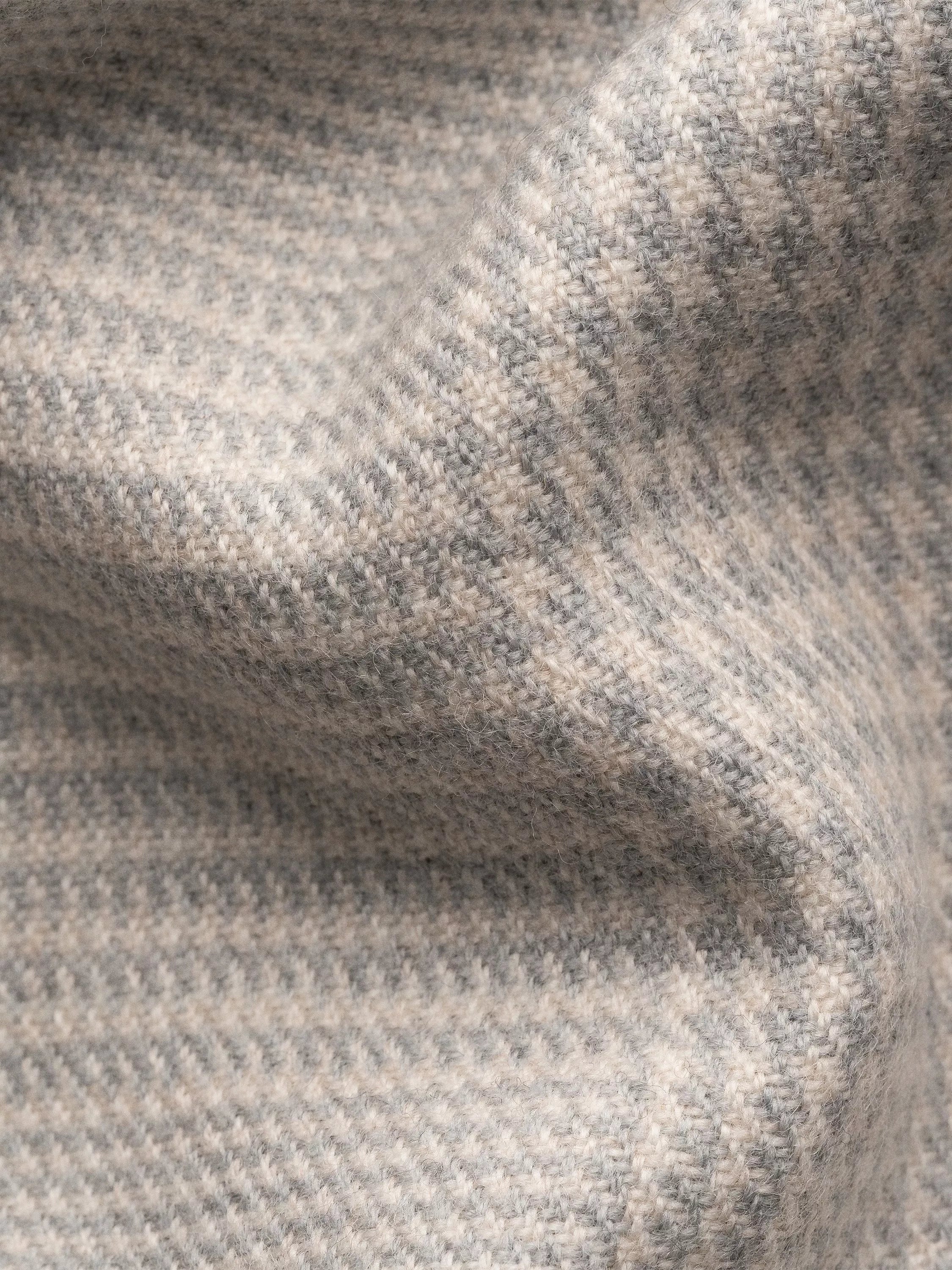 Eton merino wool check scarf light grey - British product