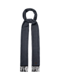Eton Merino wool herringbone scarf navy blue, imported from the UK