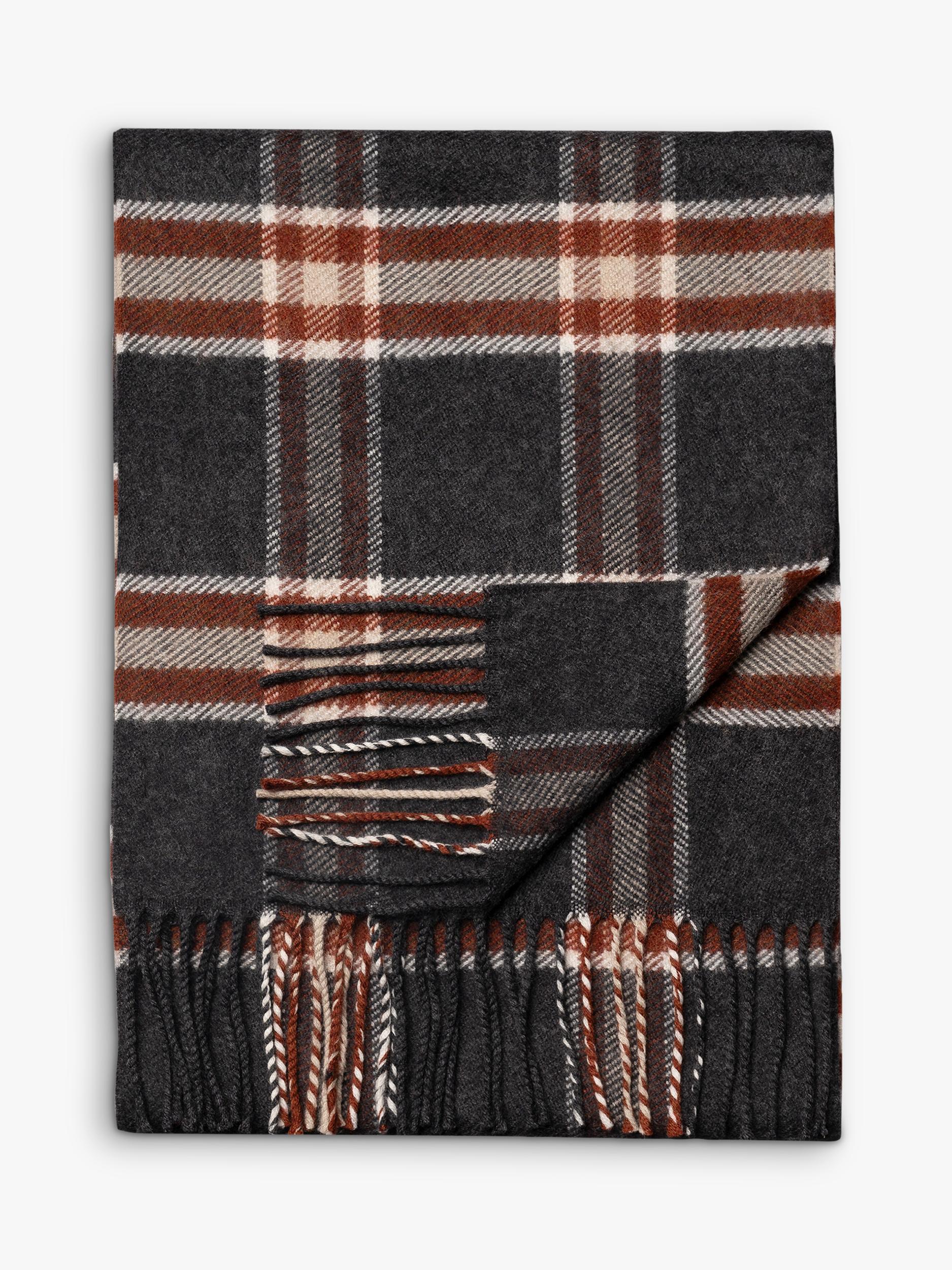 Eton merino wool check scarf 30x200cm - British product