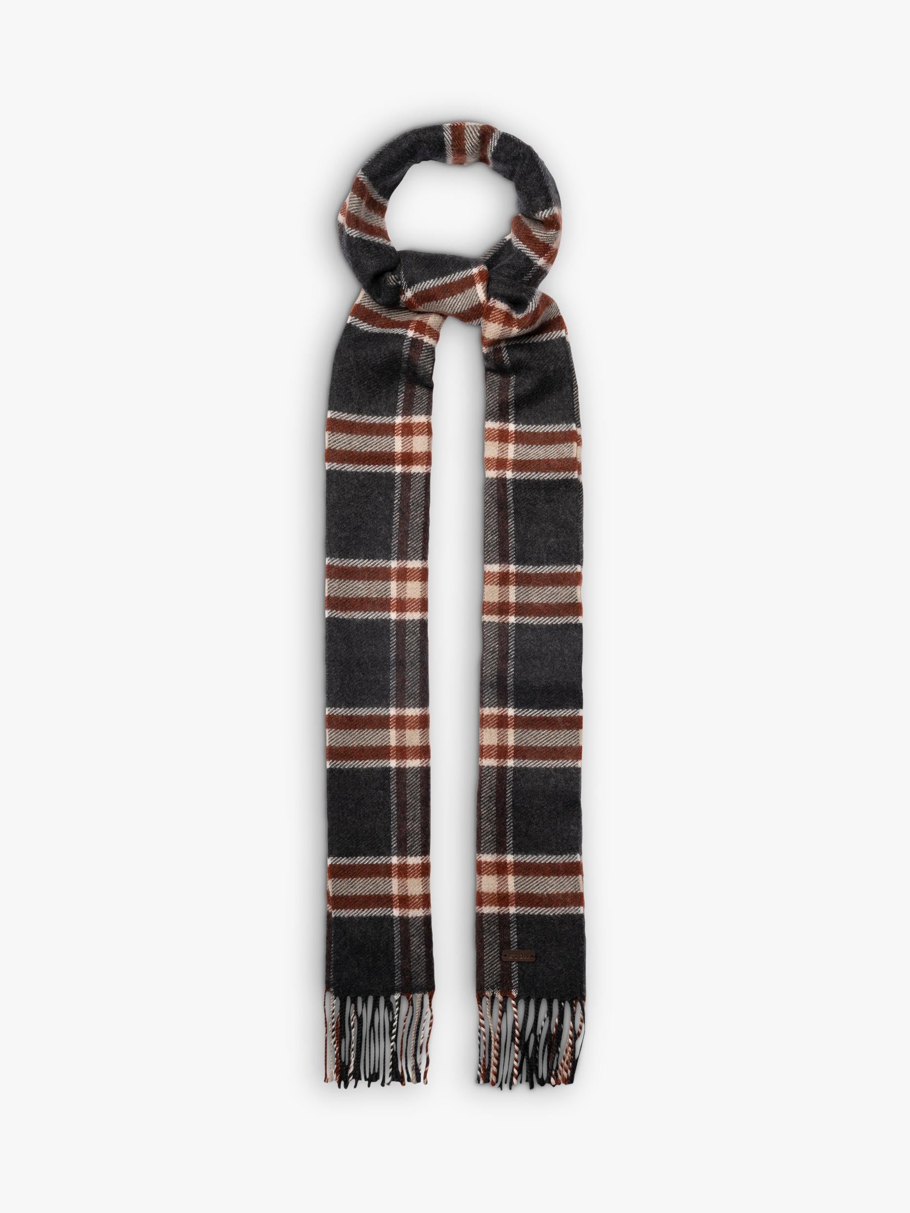 Eton merino wool check scarf 30x200cm - British product