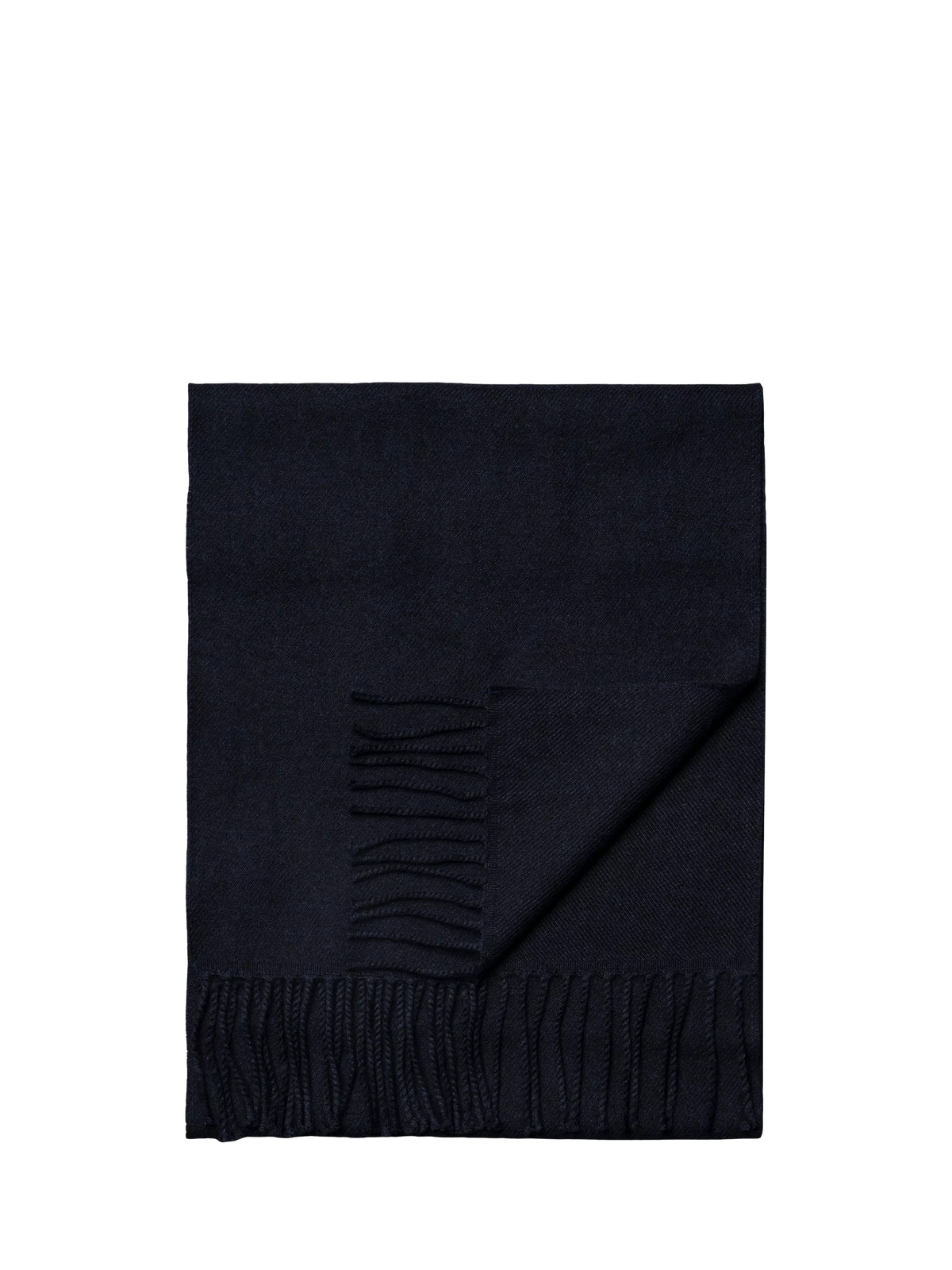 Eton merino wool scarf in navy blue, imported from the UK