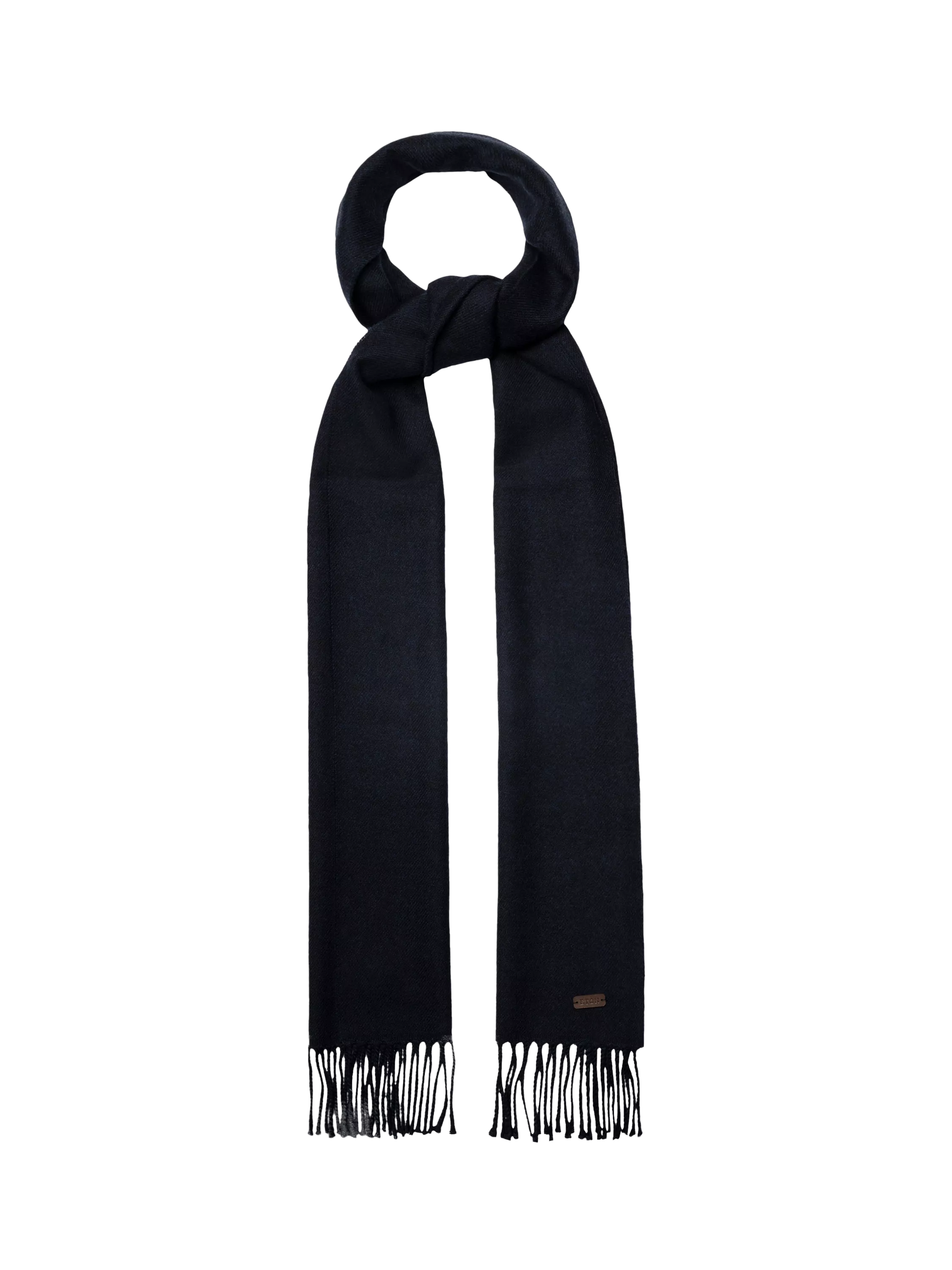 Eton merino wool scarf in navy blue, imported from the UK