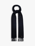 Eton merino wool scarf in navy blue, imported from the UK