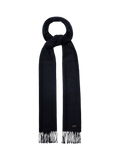 Eton merino wool scarf in navy blue, imported from the UK