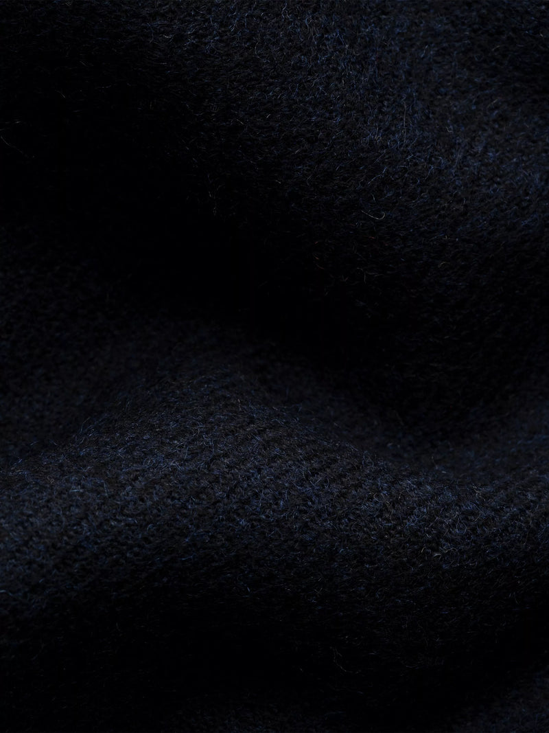 Eton merino wool scarf in navy blue, imported from the UK