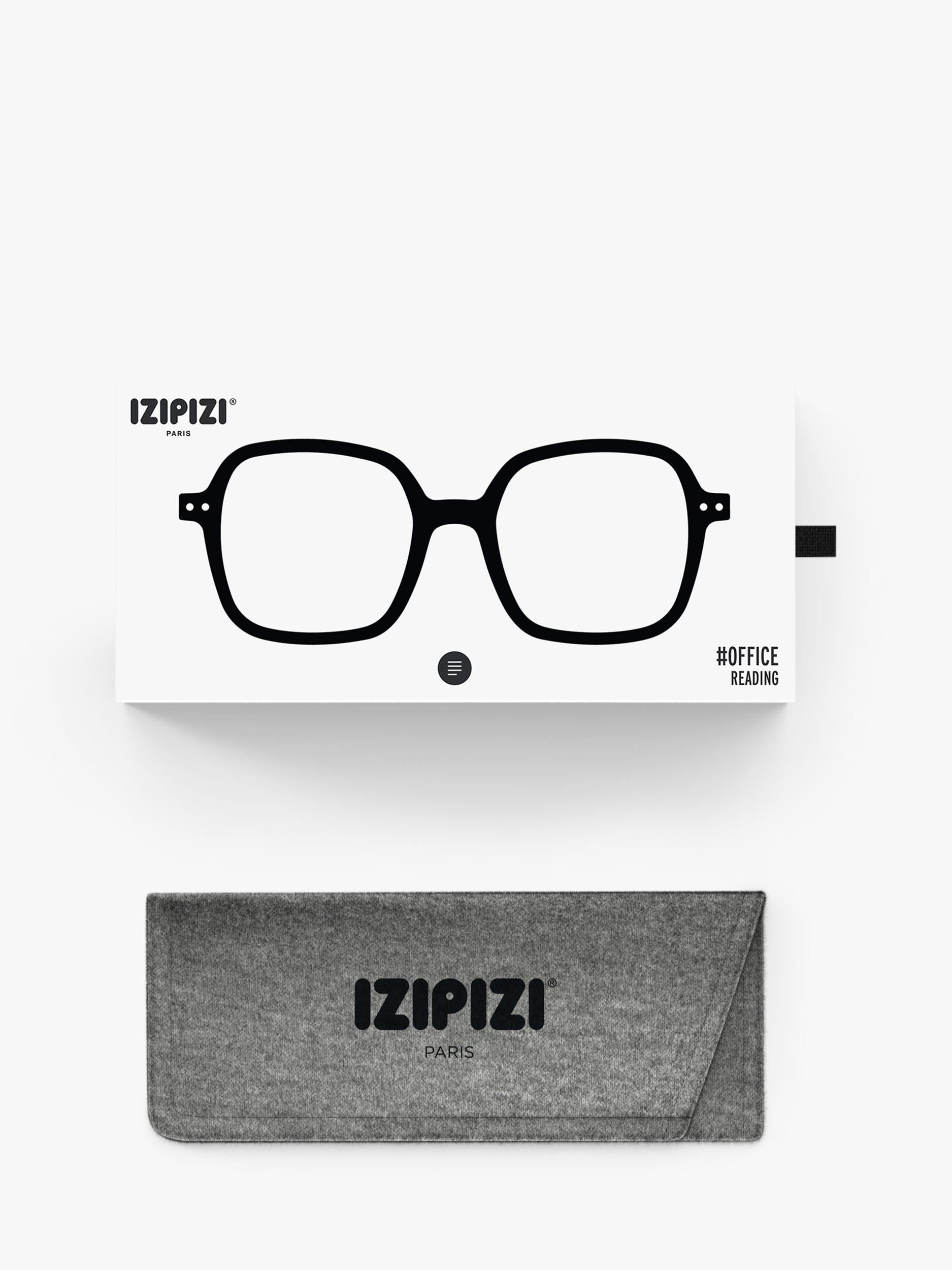 IZIPIZI reading glasses black oversized square +1, imported from the UK