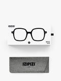 IZIPIZI reading glasses black oversized square +1, imported from the UK