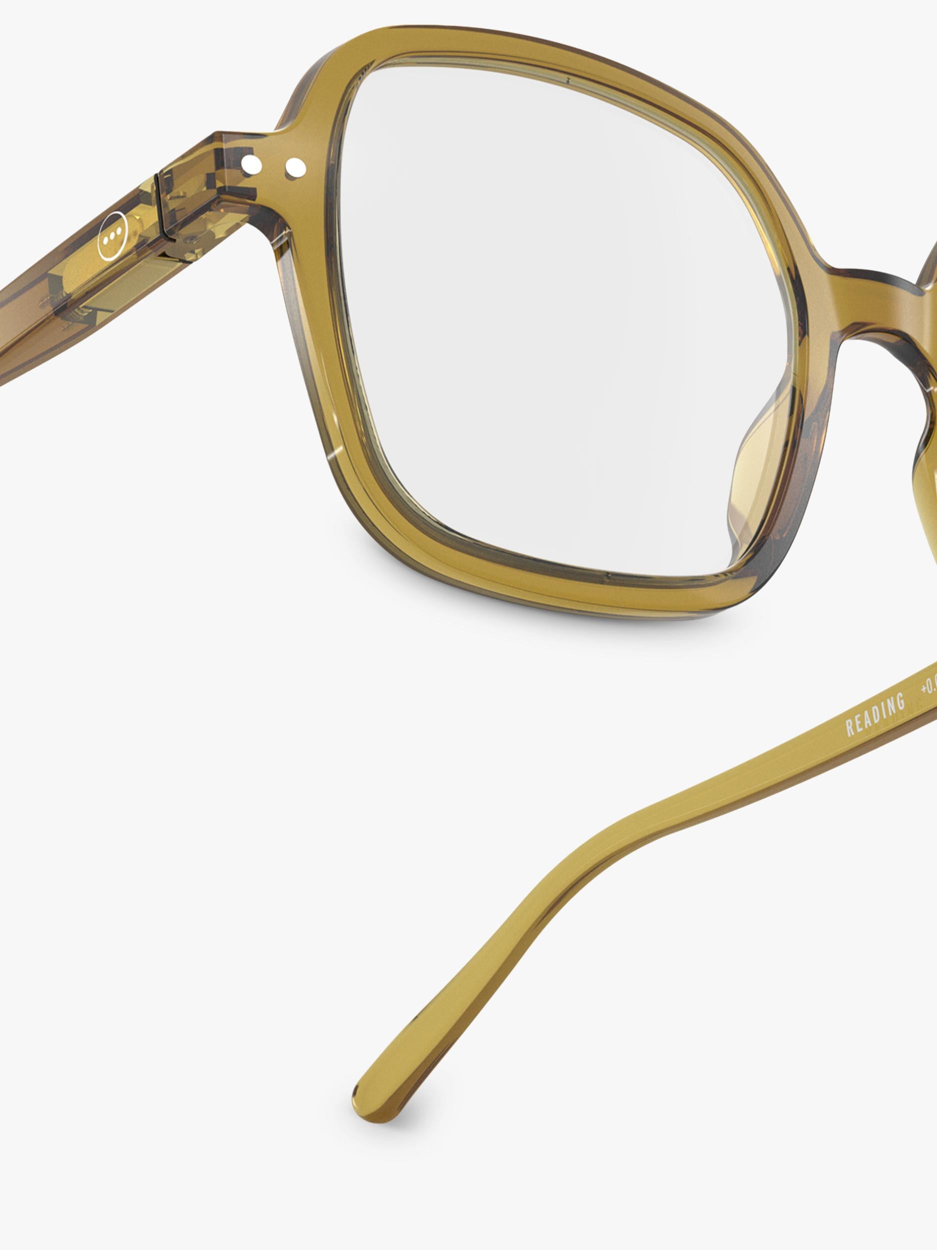 IZIPIZI golden green oversized reading glasses, UK version