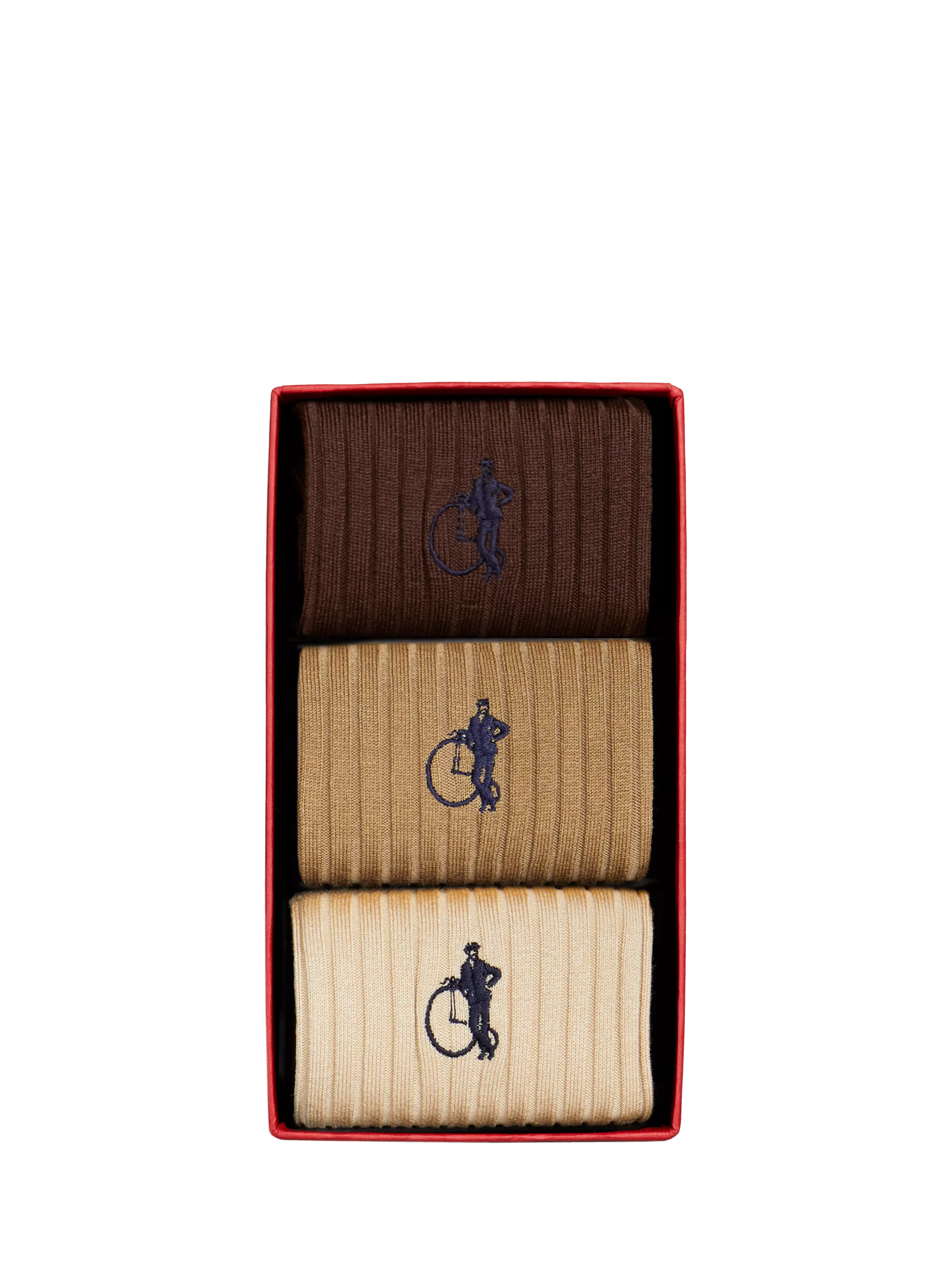 London Sock Company socks pack of 3 brown (British brand)