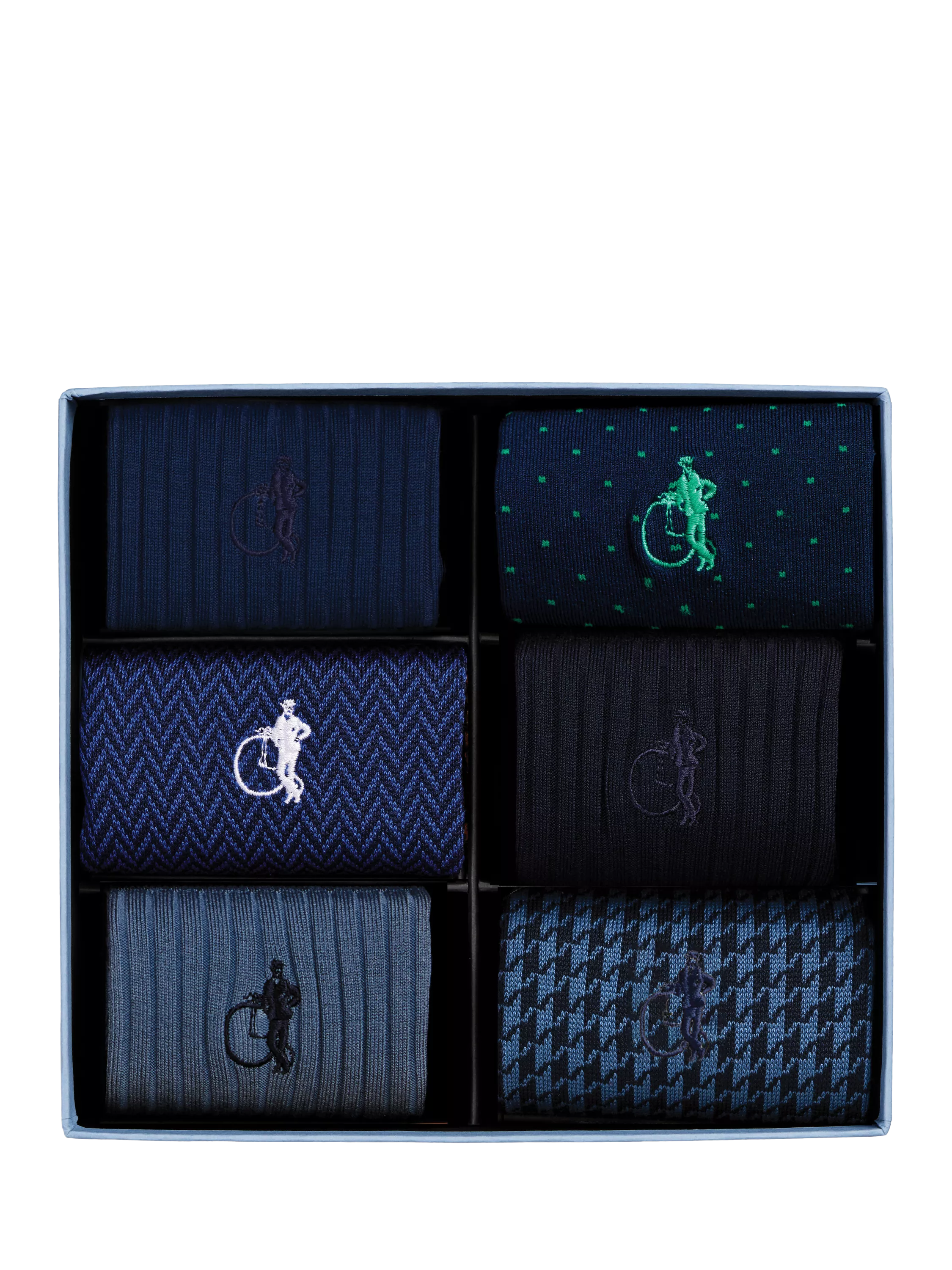 London Sock Company Dash of Class socks navy pack of 6, imported from the UK