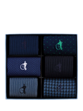 London Sock Company Dash of Class socks navy pack of 6, imported from the UK