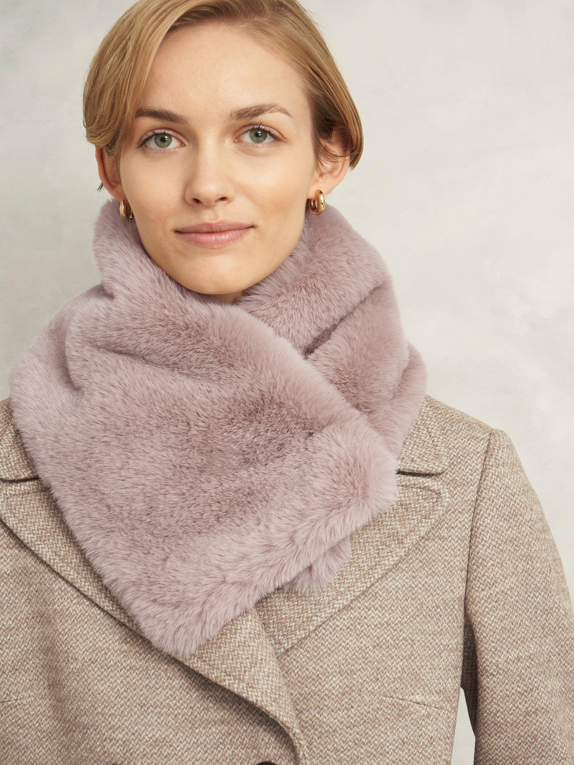 Hobbs plain faux fur scarf 17cm x 80cm (British brand)