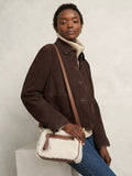 Hobbs Carlton shearling crossbody bag tan, imported from the UK