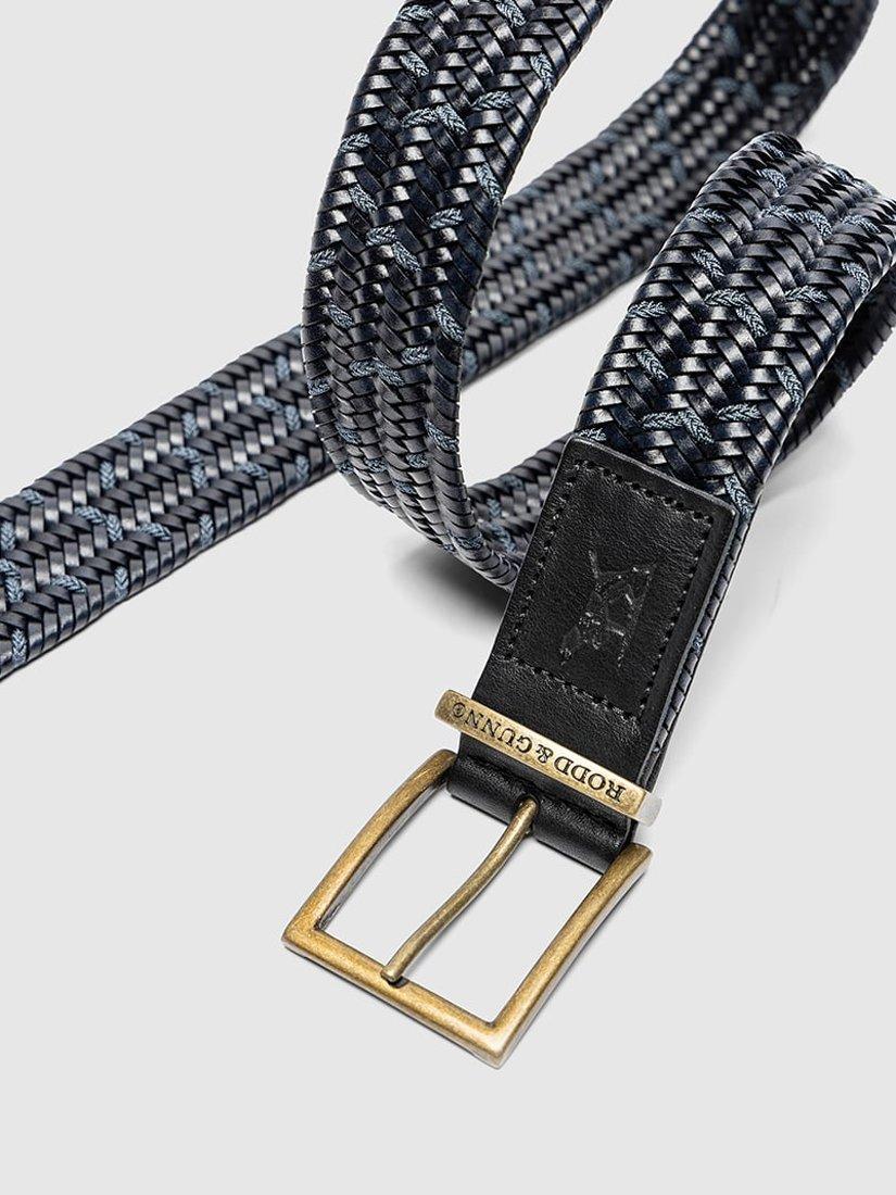 Rodd & Gunn Stratford Woven Belt leather and fabric, UK version
