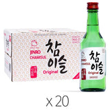 Jinro Chamisul Original soju low sugar 20.1% ABV (British brand)
