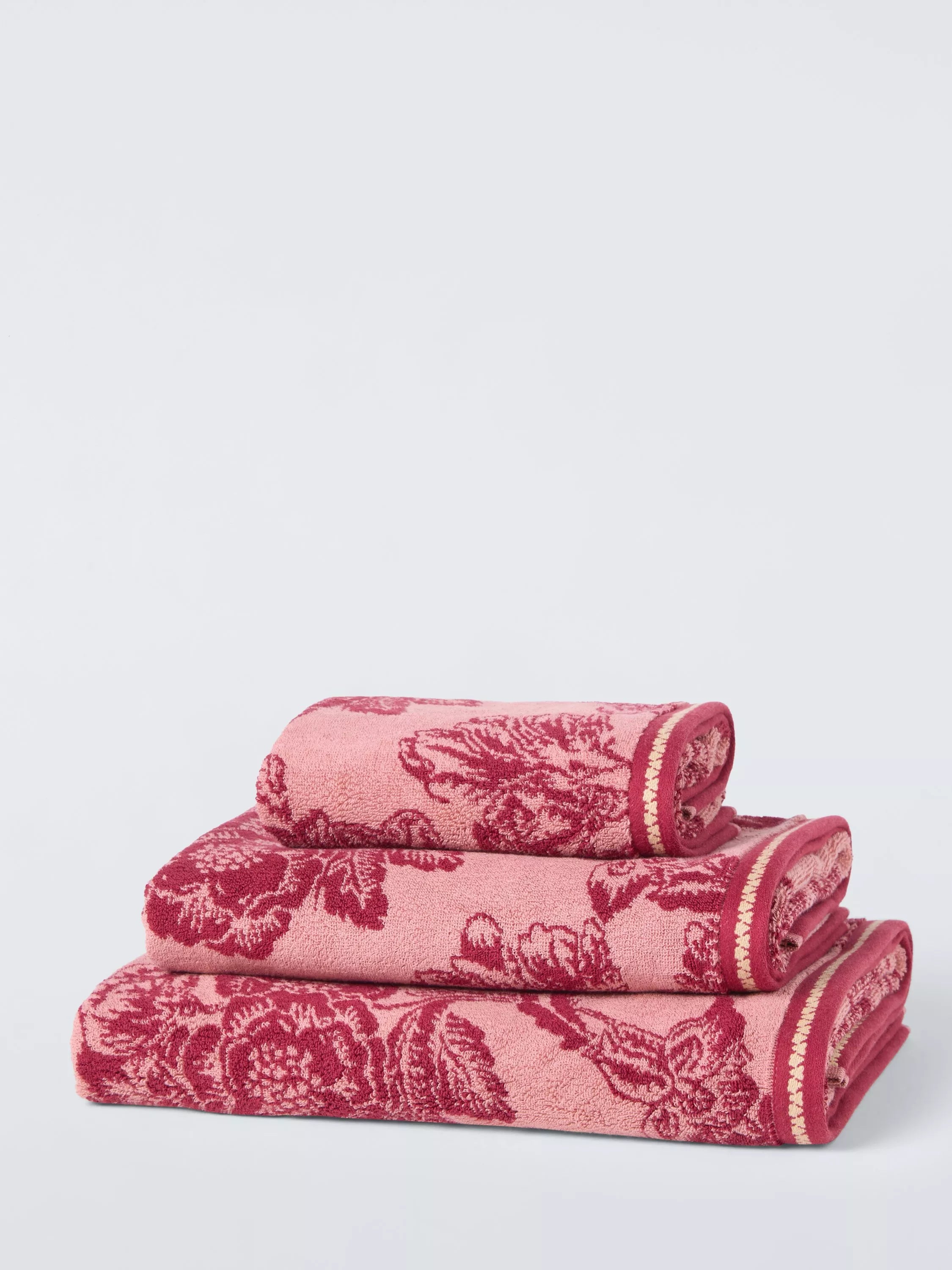 John Lewis Sanderson Boxwood cotton floral towel, UK version