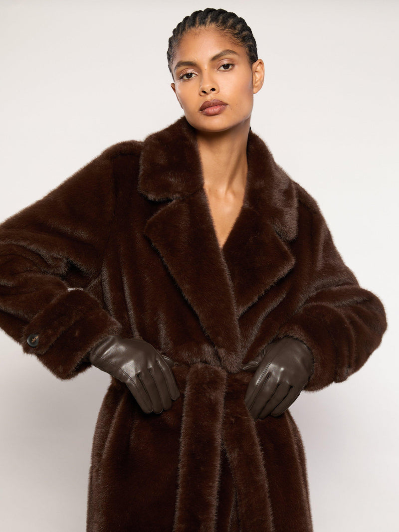 Reiss chocolate pure leather gloves, UK version