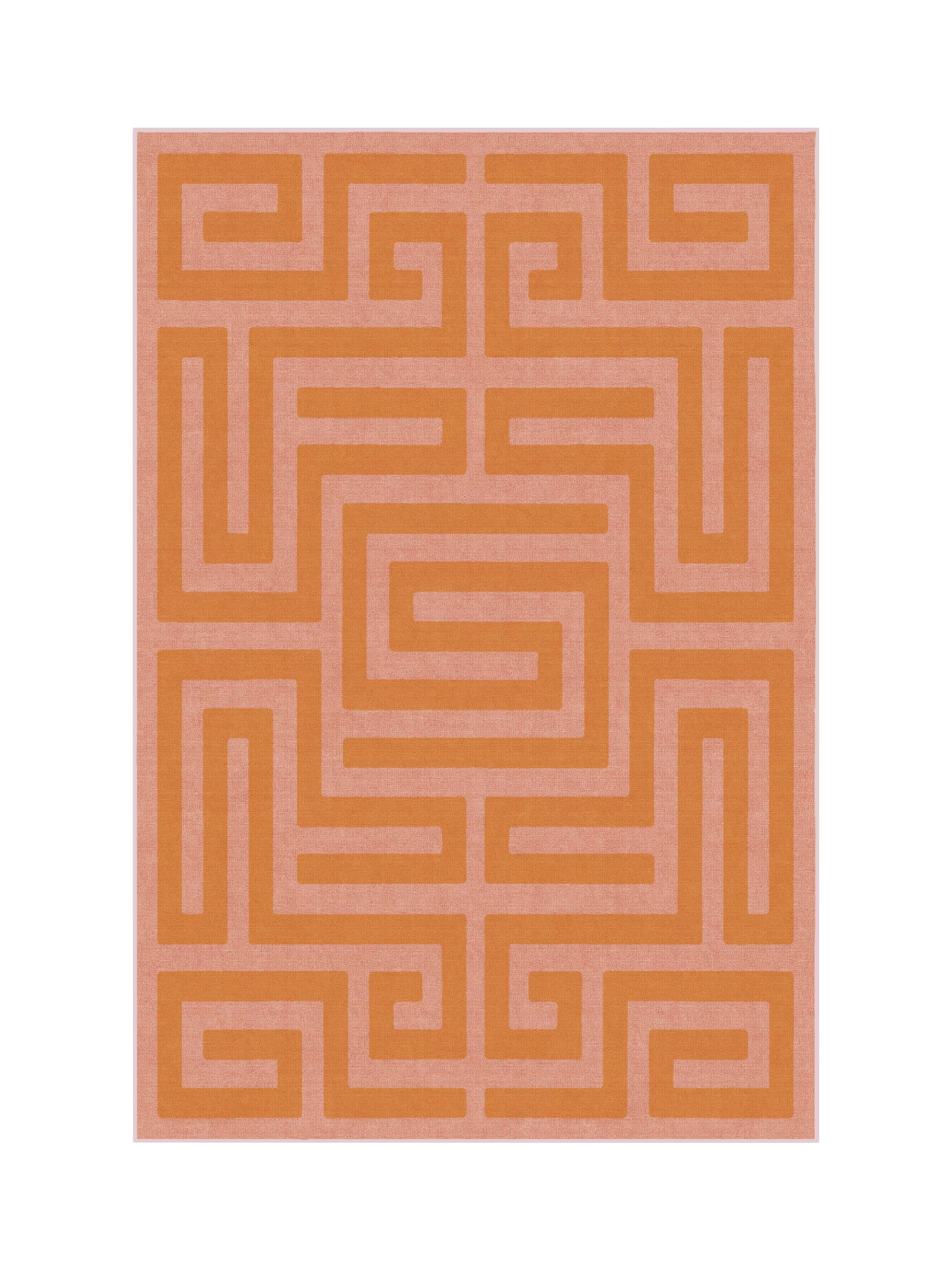 Ruggable Maze rug pink orange 90x60cm, UK version