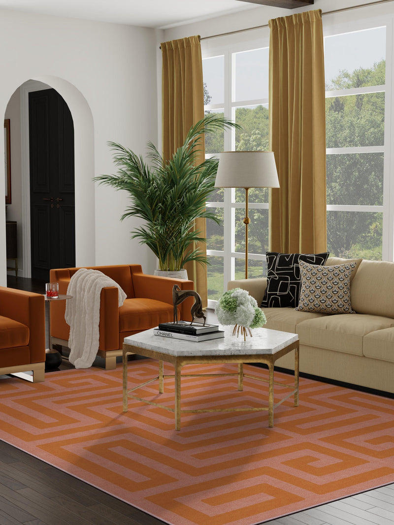 Ruggable Maze rug pink orange 90x60cm, UK version