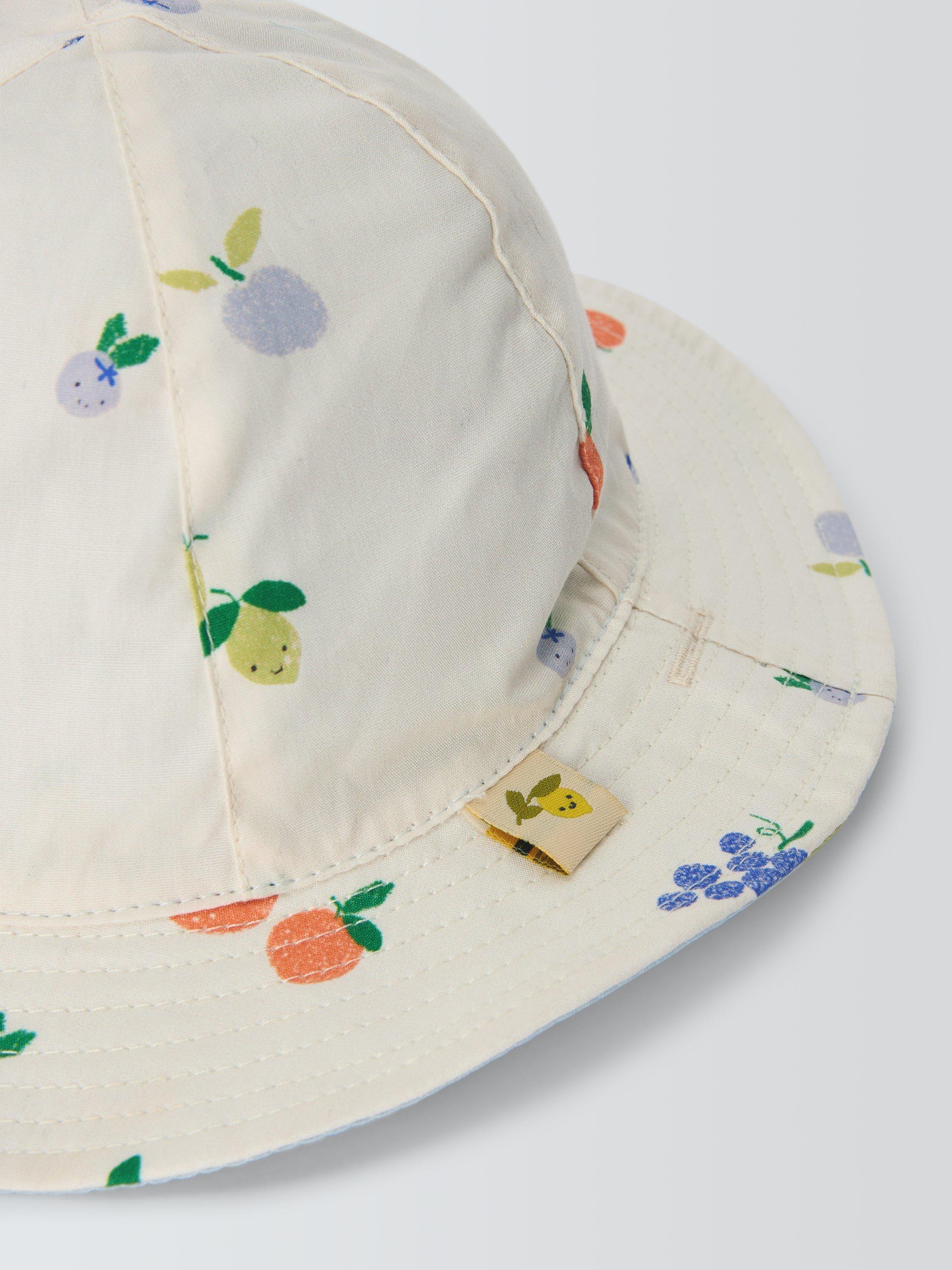 John Lewis baby fruit reversible hat white multi (British brand)