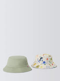 John Lewis Baby Safari Bucket Hat, Pack of 2, White Multi, 0-3 months