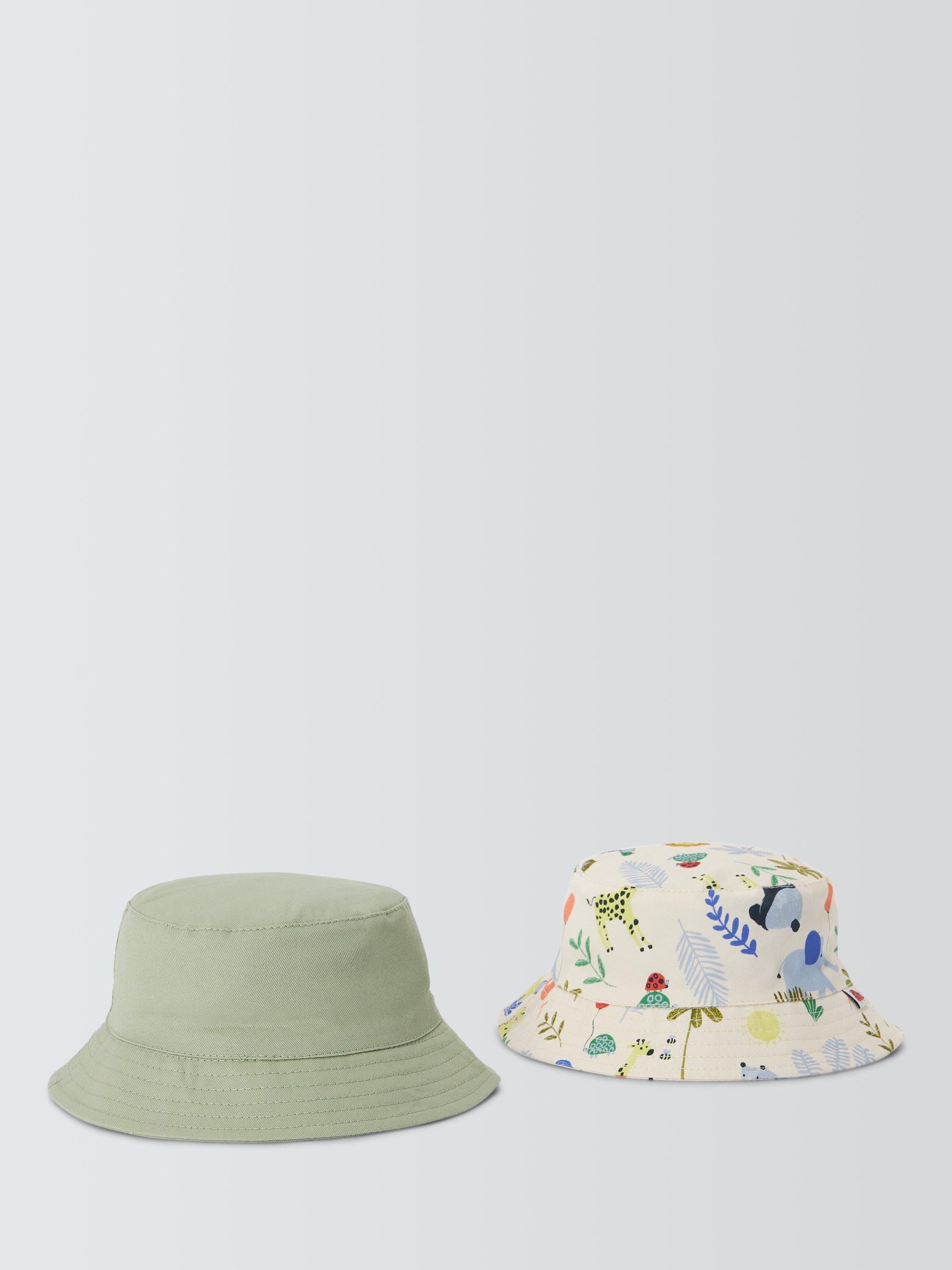 John Lewis baby bucket hat pack of 2 white multi - British product
