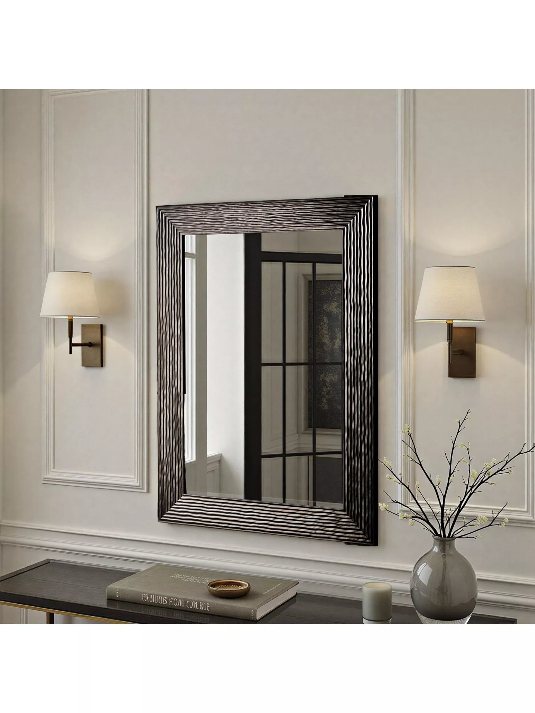 Yearn fluted bronze wall mirror - British product