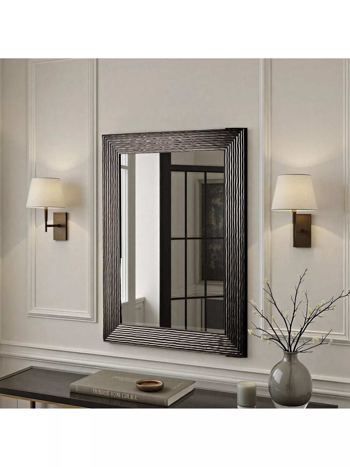 Yearn fluted bronze wall mirror - British product