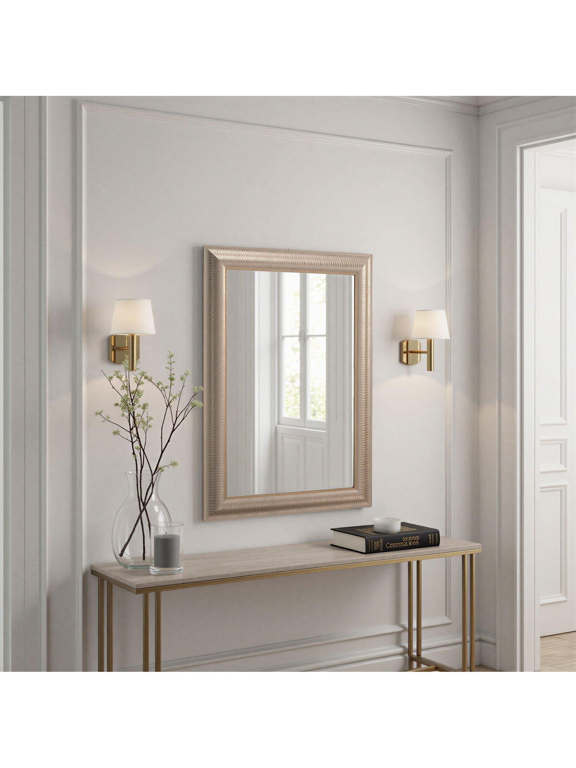 Yearn champagne textured wall mirror 102x74.5cm, imported from the UK