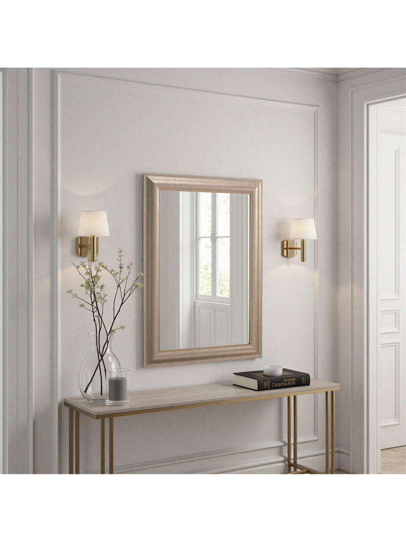 Yearn champagne textured wall mirror 102x74.5cm, imported from the UK