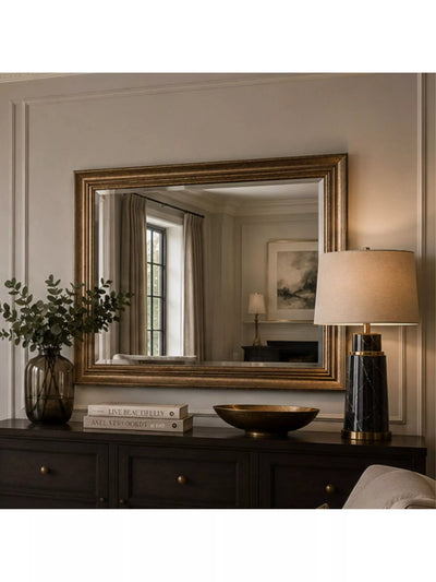John Lewis Yearn Ribbed Rectangular Frame Wall Mirror, Champagne- Buy online at McGrocer