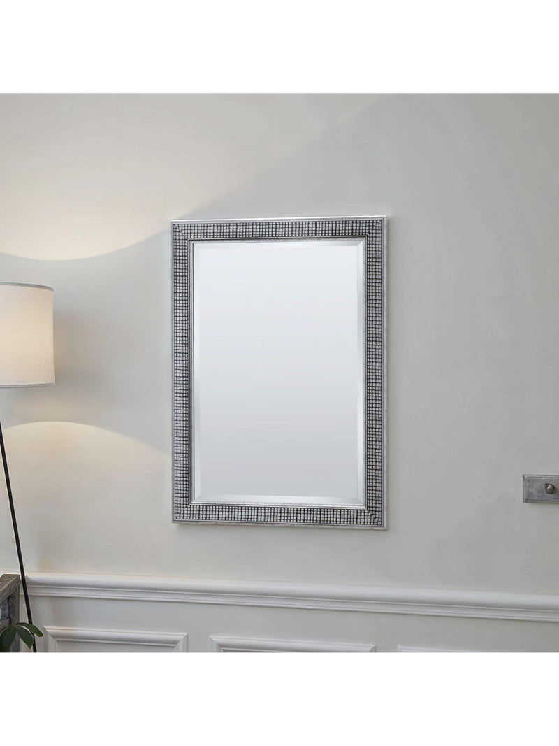Yearn cobblestone rectangular wall mirror silver (British brand)