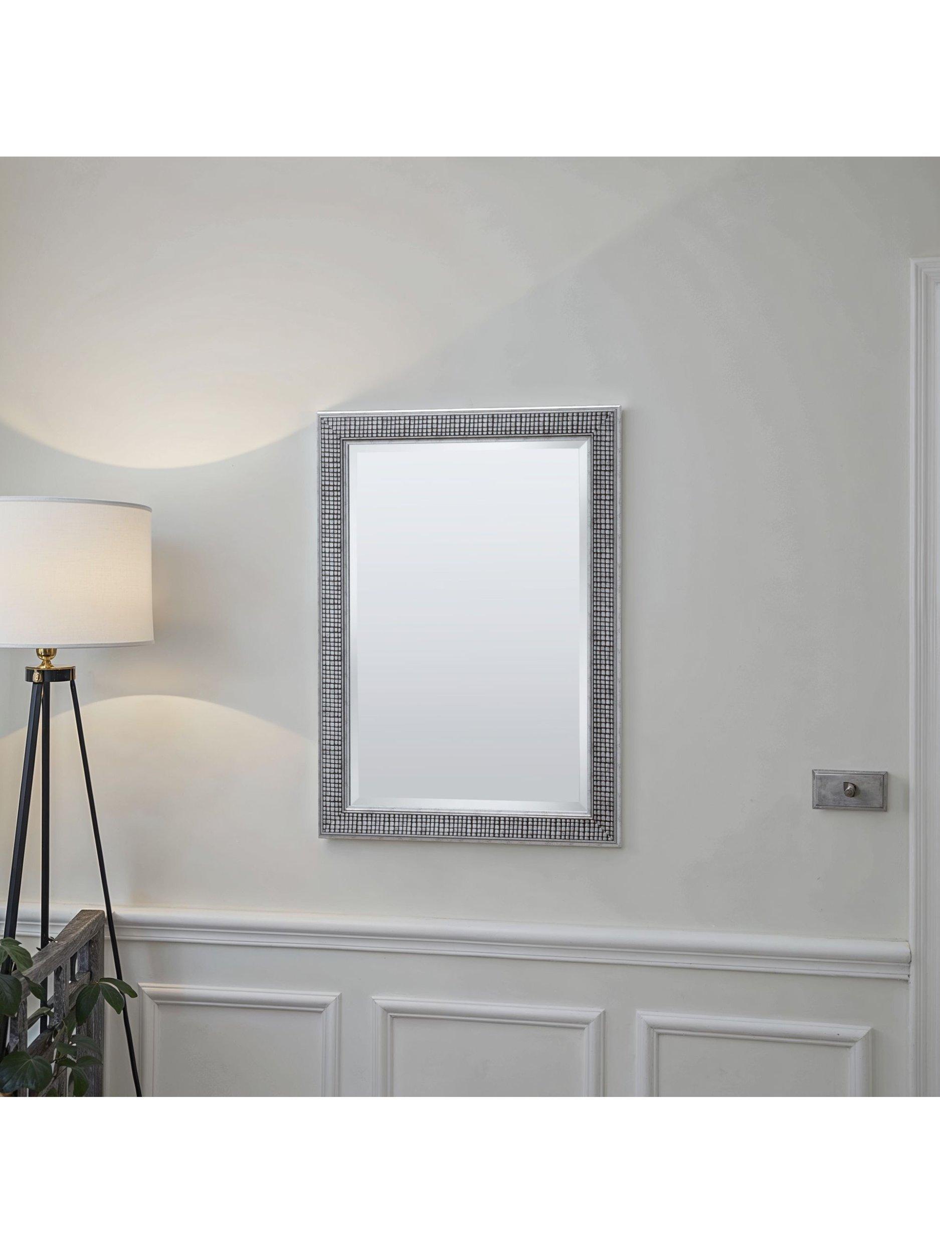 Yearn cobblestone rectangular wall mirror silver (British brand)