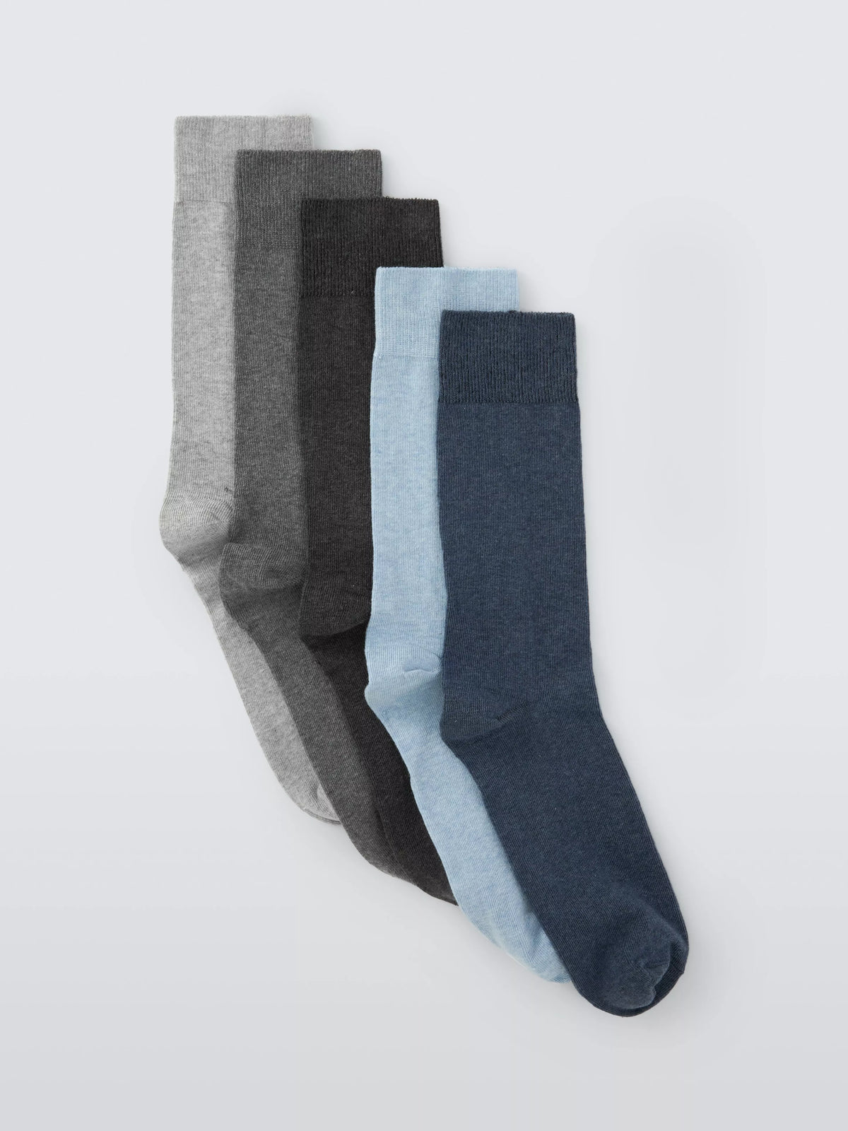 John Lewis men's cotton rich socks pack of 5 blue grey - British product