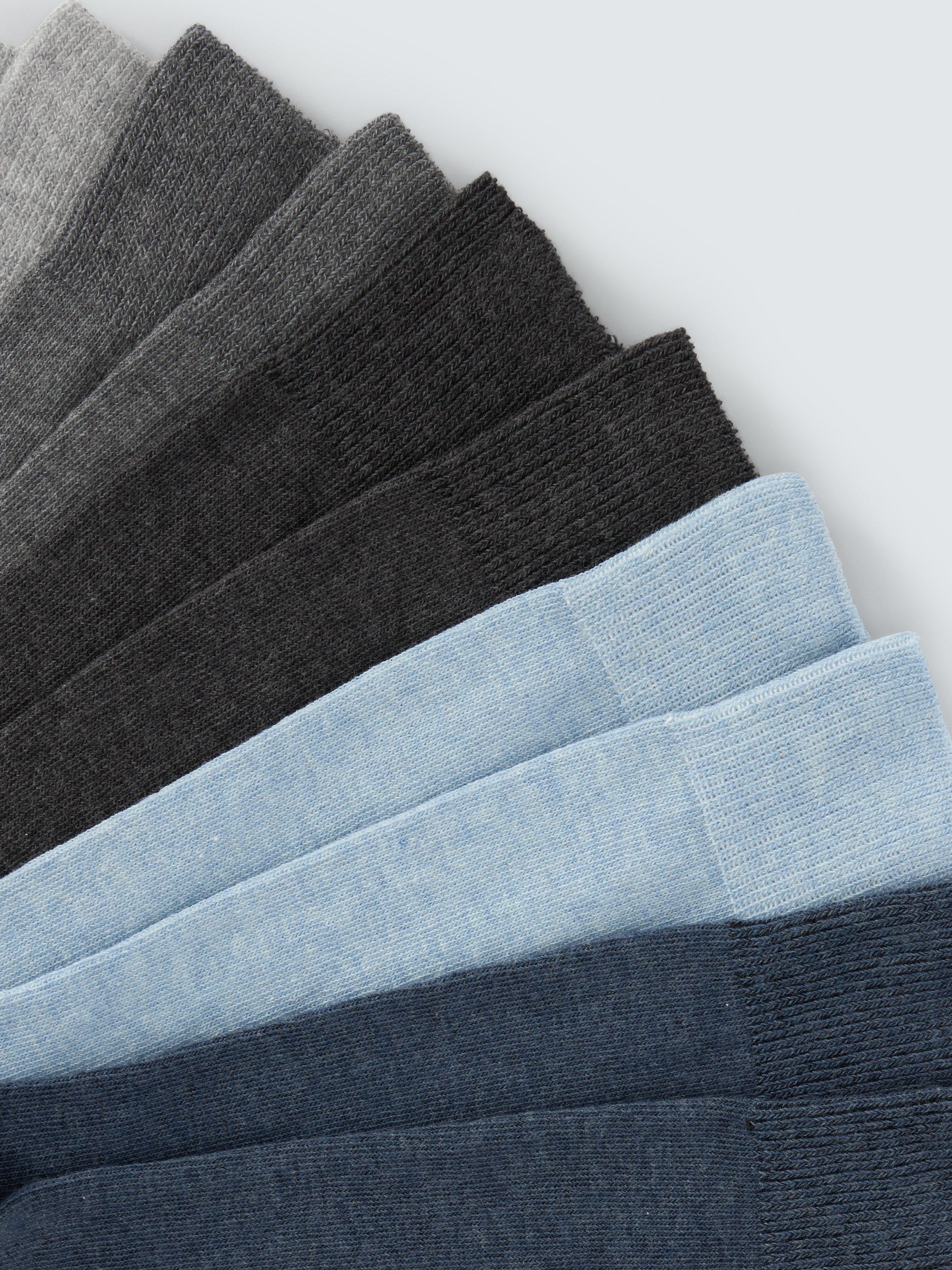 John Lewis men's cotton rich socks pack of 5 blue grey - British product