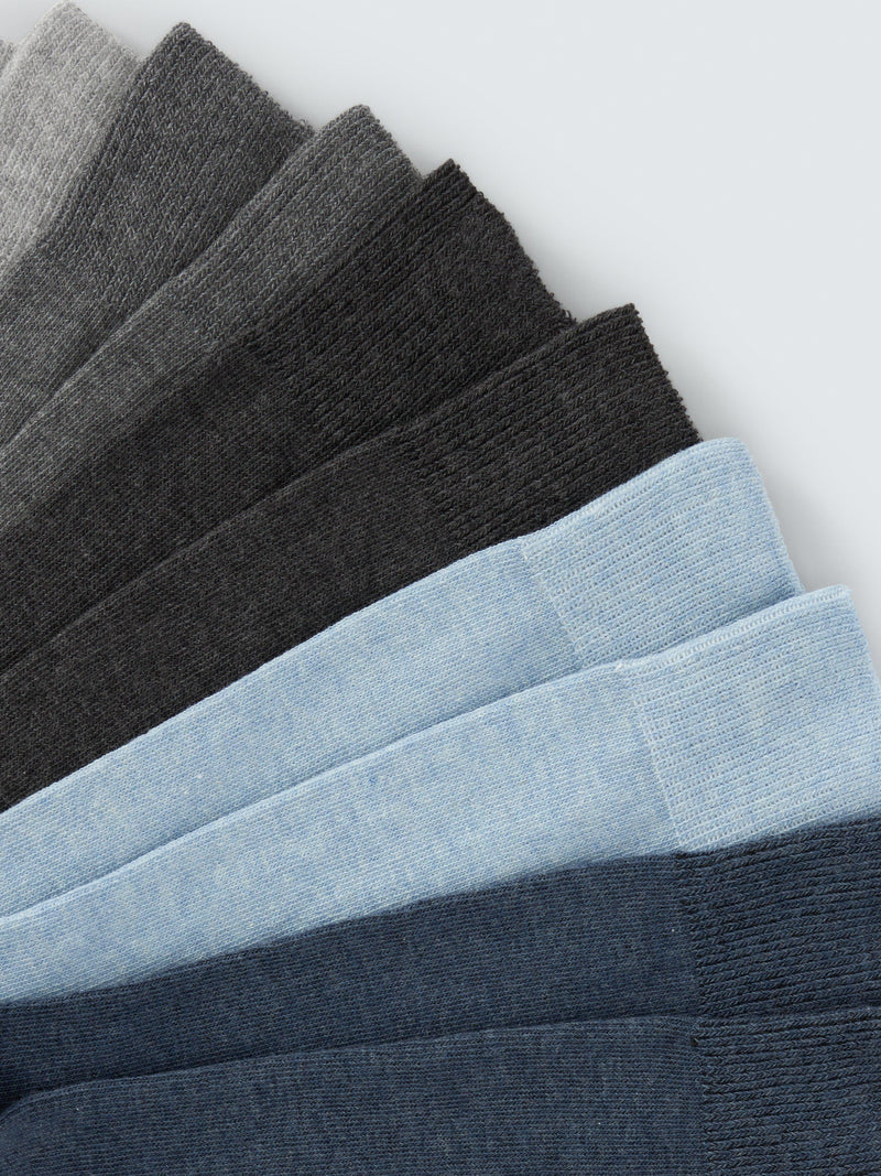John Lewis men's cotton rich socks pack of 5 blue grey - British product