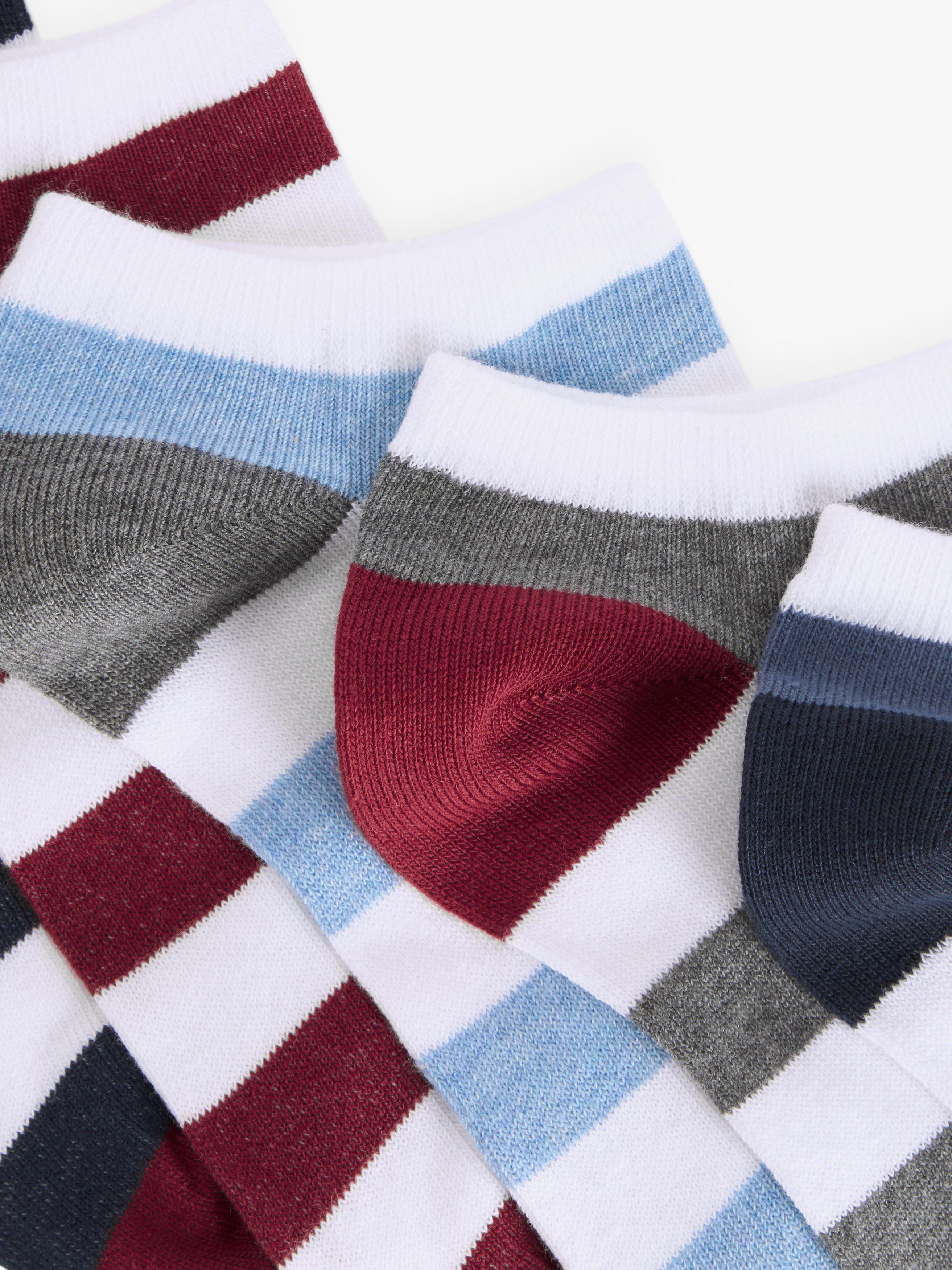 John Lewis cotton blend trainer socks white multi 5 pack (British brand)